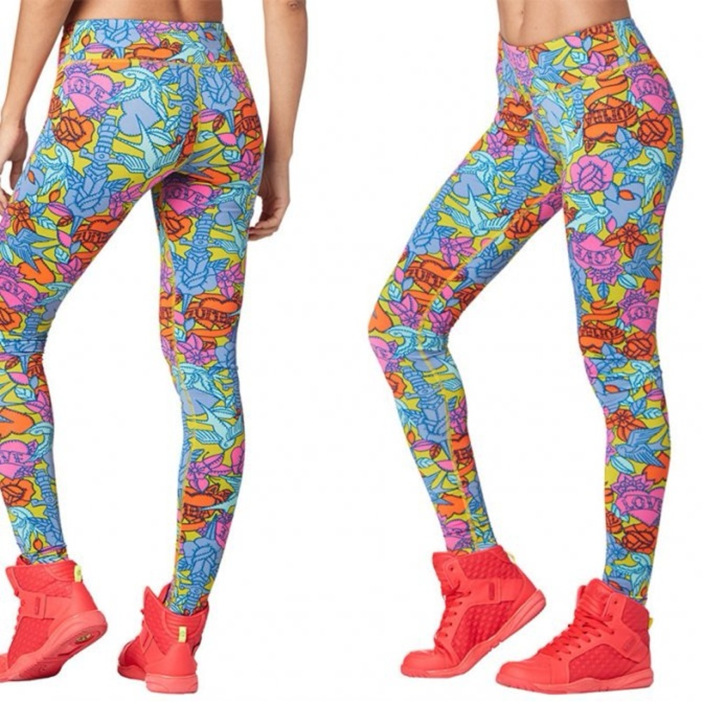 Zumba Love Long Leggings - Rain Mist Size Small